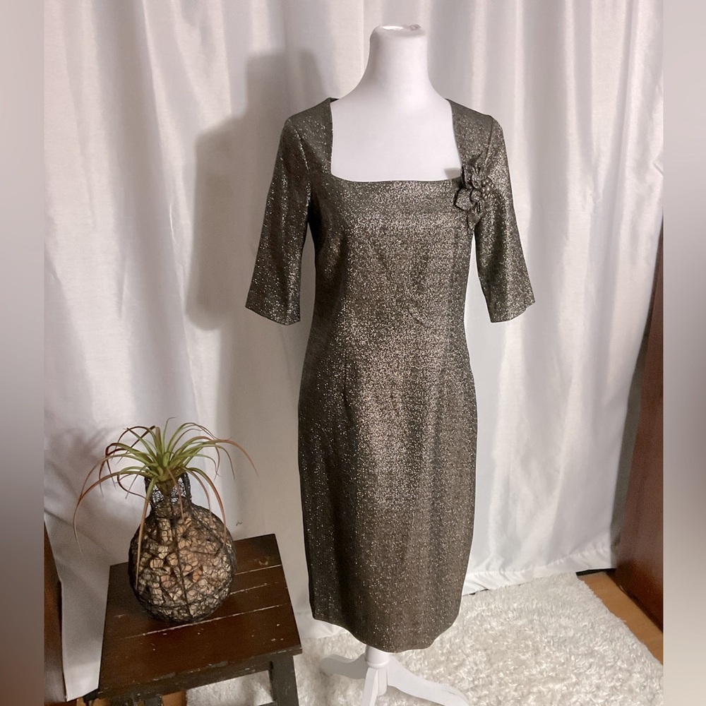 Rickie Freeman For Teri Jon Metallic Bronze / Gold sheath
